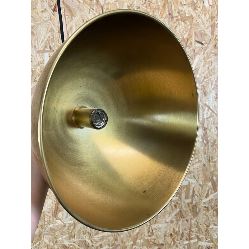 Vintage double counterbalance brass pendant lamp by Florian Schulz, 1960-1970s