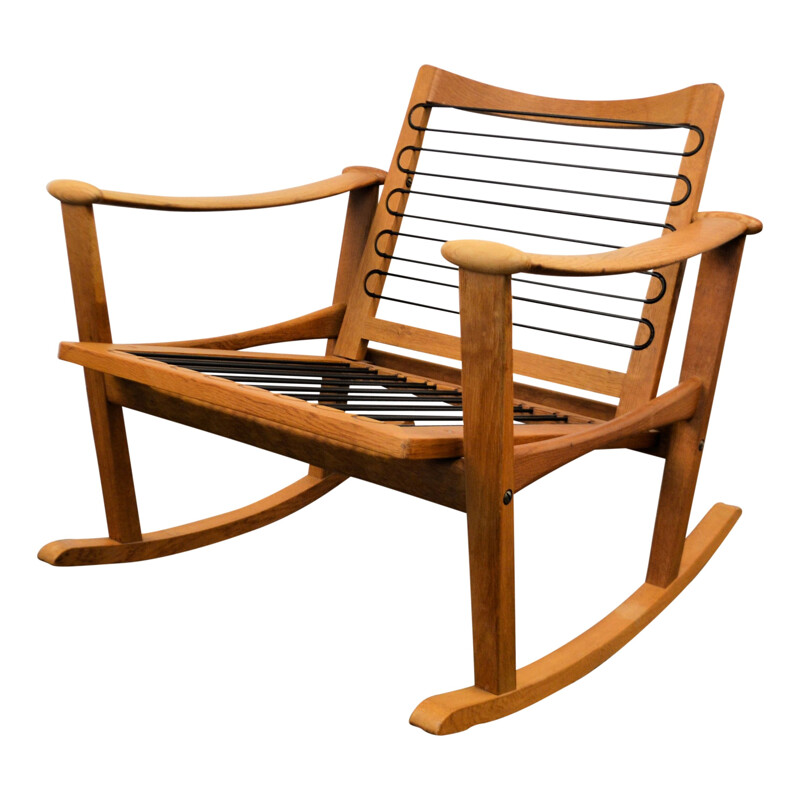 Nissen mid-century Danish oak rocking chair, Finn JUHL - 1960s