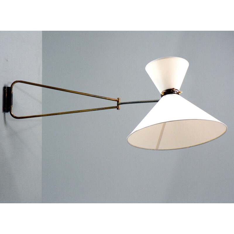 Lunel double-armed wall light in brass - 1950s