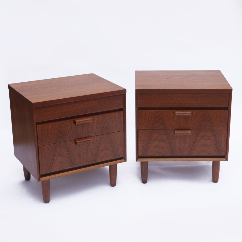 Pair of vintage teak night stands by Austin Suite, 1960s