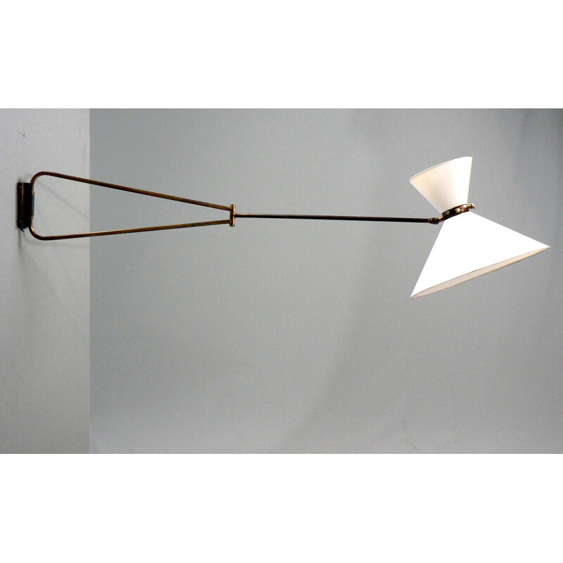 Lunel double-armed wall light in brass - 1950s