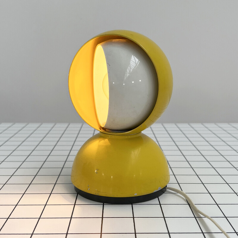 Lampe de table vintage jaune Eclisse par Vico Magistretti pour Artemide, 1960