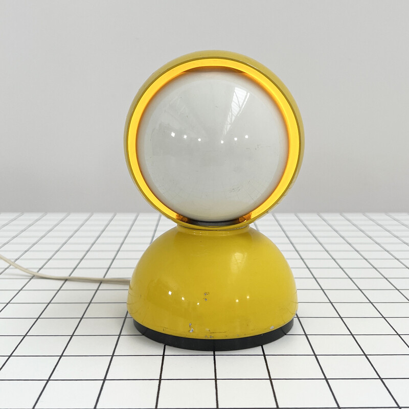 Lampe de table vintage jaune Eclisse par Vico Magistretti pour Artemide, 1960