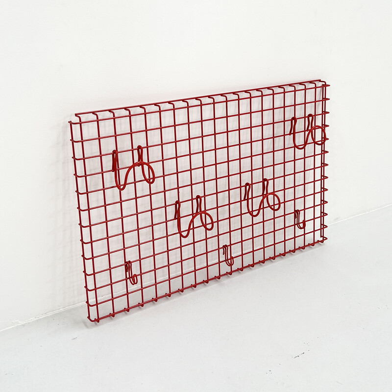 Vintage red wire coat rack, 1980s