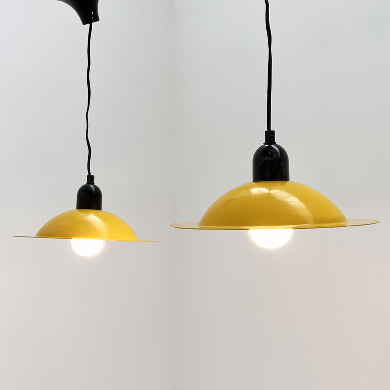 Par de lâmpadas pendentes Lampiatta vintage de De Pas, D'Urbino e Lomazzi para Stilnovo, década de 1970