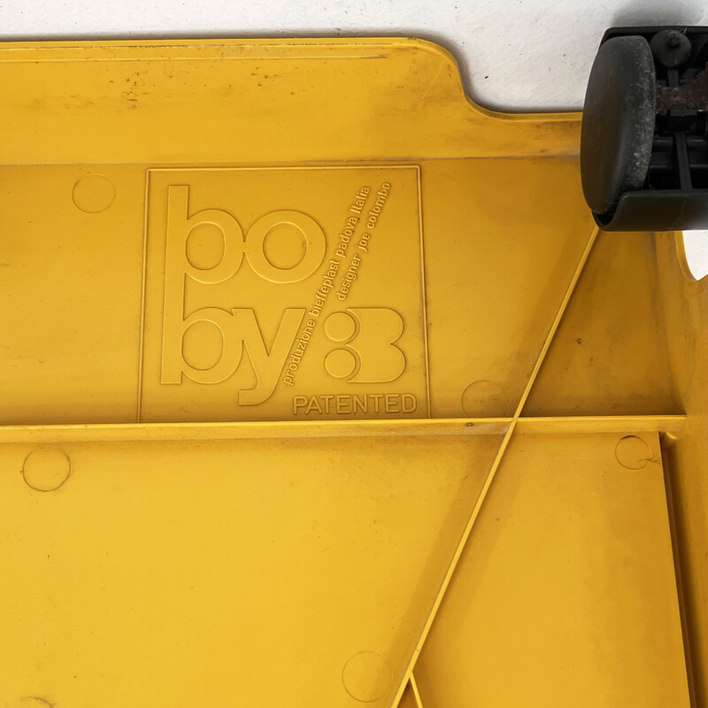 Vintage yellow Boby trolley by Joe Colombo for Bieffeplast, 1960s