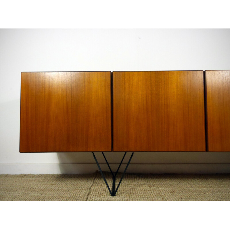 Teak sideboard with black steel legs - 1960s 