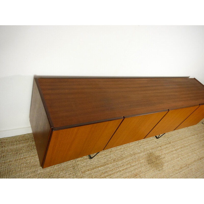 Teak sideboard with black steel legs - 1960s 