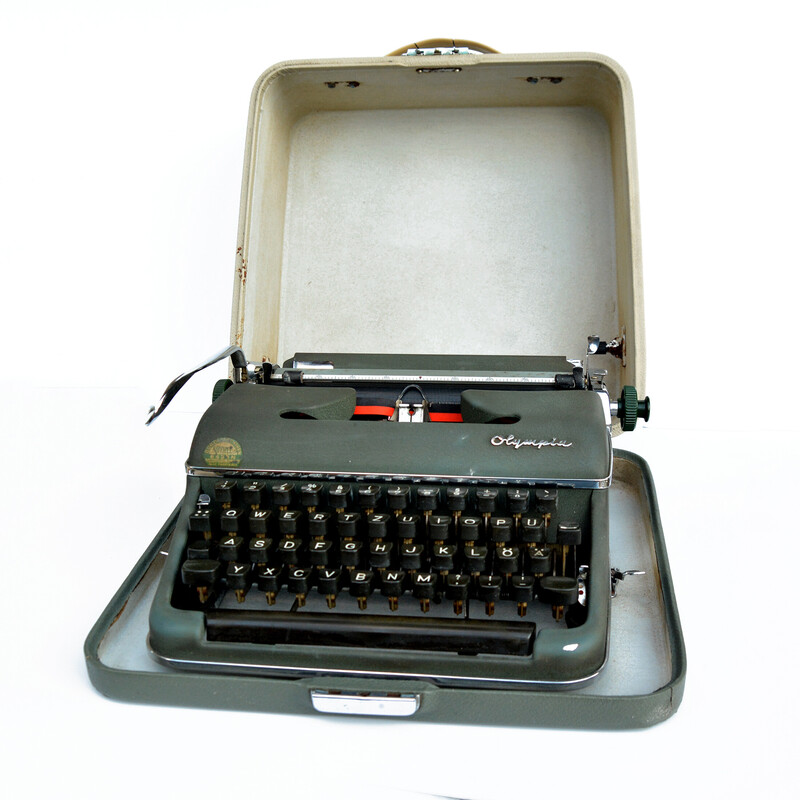 Vintage suitcase typewriter by Olympia Wilhelmshaven, Germany 1953