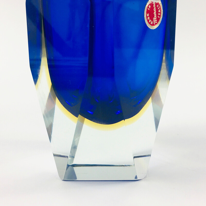 Vintage Sommerso Vase aus Muranoglas von Flavio Poli für Alessandro Mandruzzato, Italien 1960