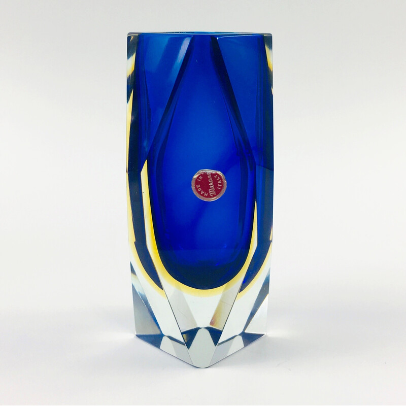 Mid-century Sommerso Murano glass vase by Flavio Poli for Alessandro Mandruzzato, Italy 1960s