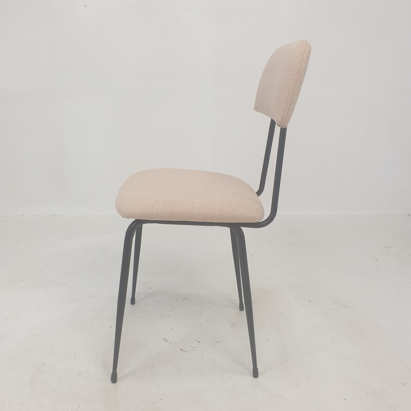 Ensemble de 4 chaises italiennes vintage en acier laqué noir, 1960