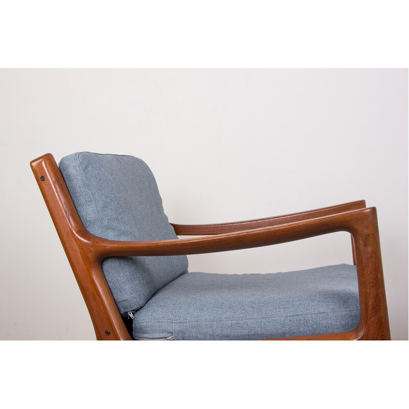 Vintage Deense fauteuil in teakhout en Gabriel stof, model Senator door Ole Wanscher voor France and Son, 1960