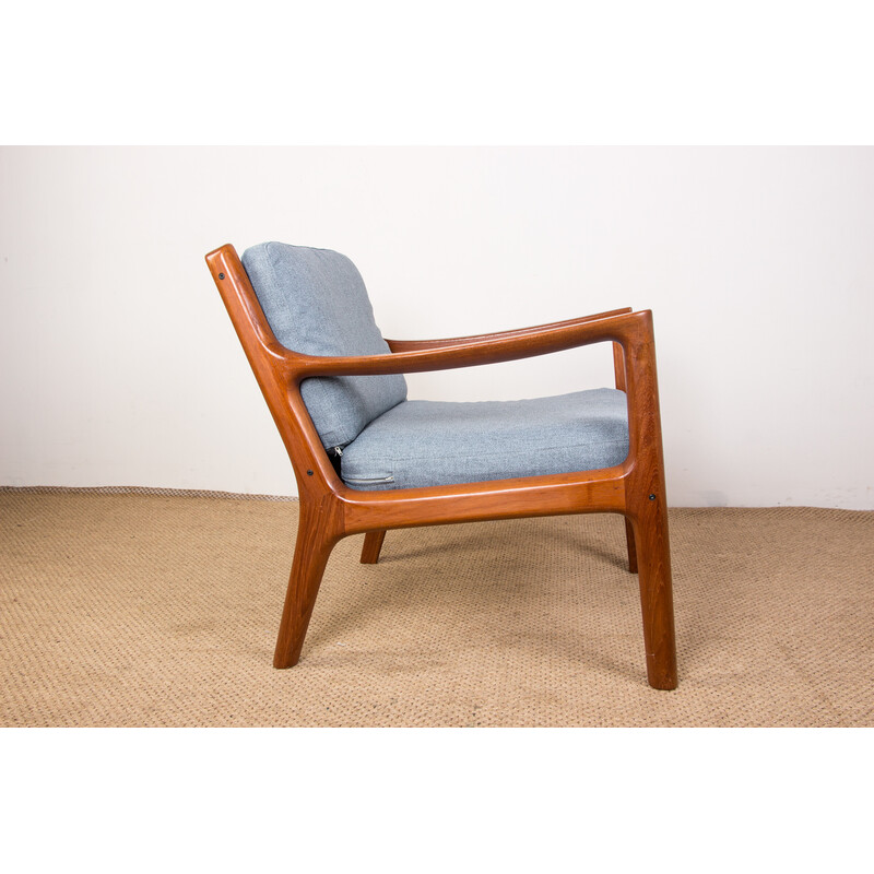 Vintage Danish armchair in teak and Gabriel fabric Senator model by Ole Wanscher for France and Son, 1960