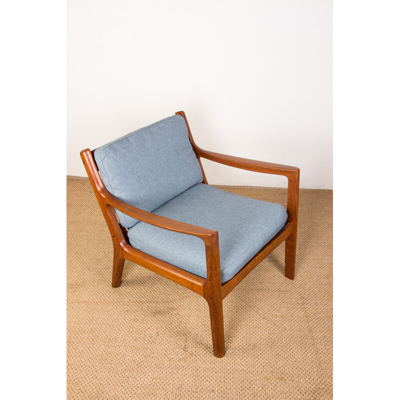 Vintage Danish armchair in teak and Gabriel fabric Senator model by Ole Wanscher for France and Son, 1960