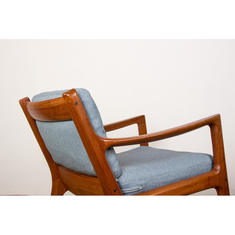 Vintage Danish armchair in teak and Gabriel fabric Senator model by Ole Wanscher for France and Son, 1960