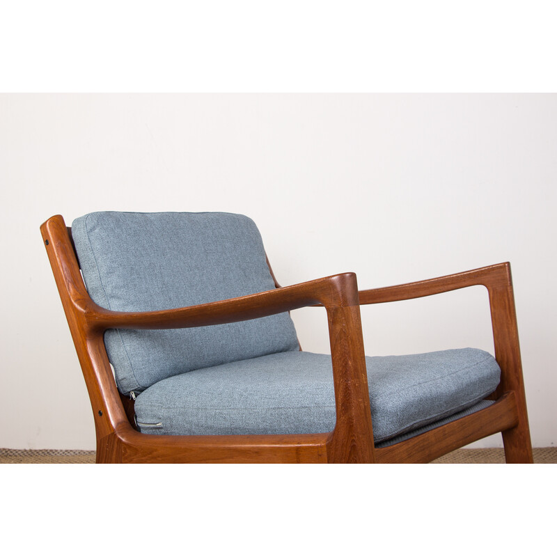 Vintage Deense fauteuil in teakhout en Gabriel stof, model Senator door Ole Wanscher voor France and Son, 1960