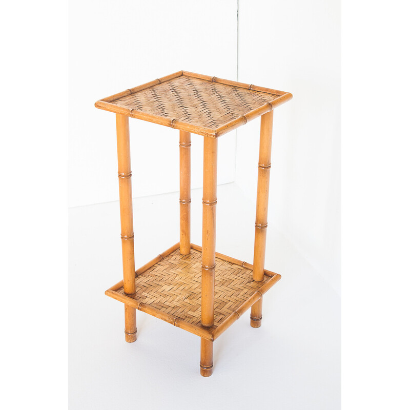 Vintage cane side table, France 1960