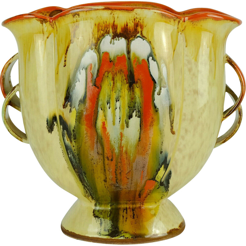 Jarrón de cerámica Art Decó vintage de Dümler y Breiden, 1930