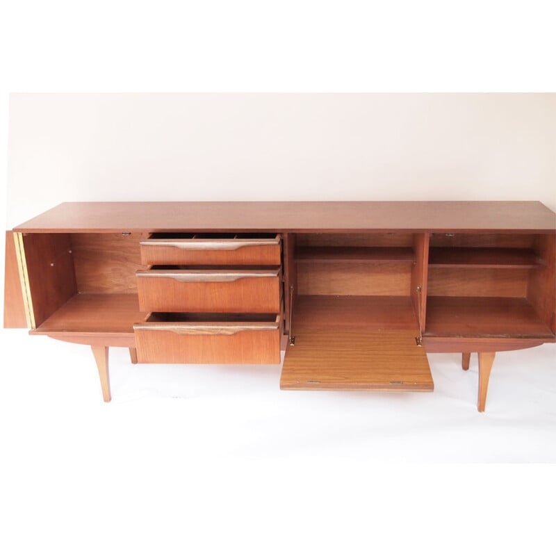 Teak  vintage sideboard with 4 compartment - 1950s