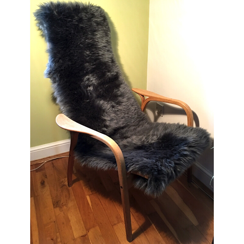 Swedese "Lamino"  armchair with sheepskin coating, Yngve EKSTROM - 1950s