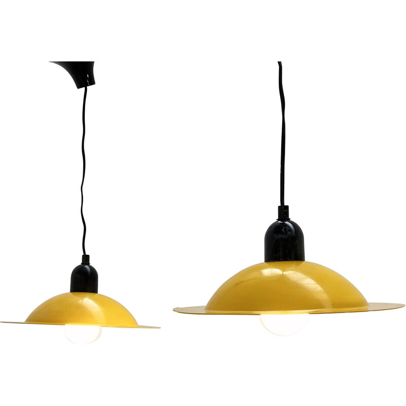 Par de lâmpadas pendentes Lampiatta vintage de De Pas, D'Urbino e Lomazzi para Stilnovo, década de 1970