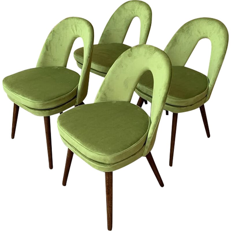 Set of 4 mid-century dining chairs by Antonín Šuman for Tatra Nábytok, 1960s
