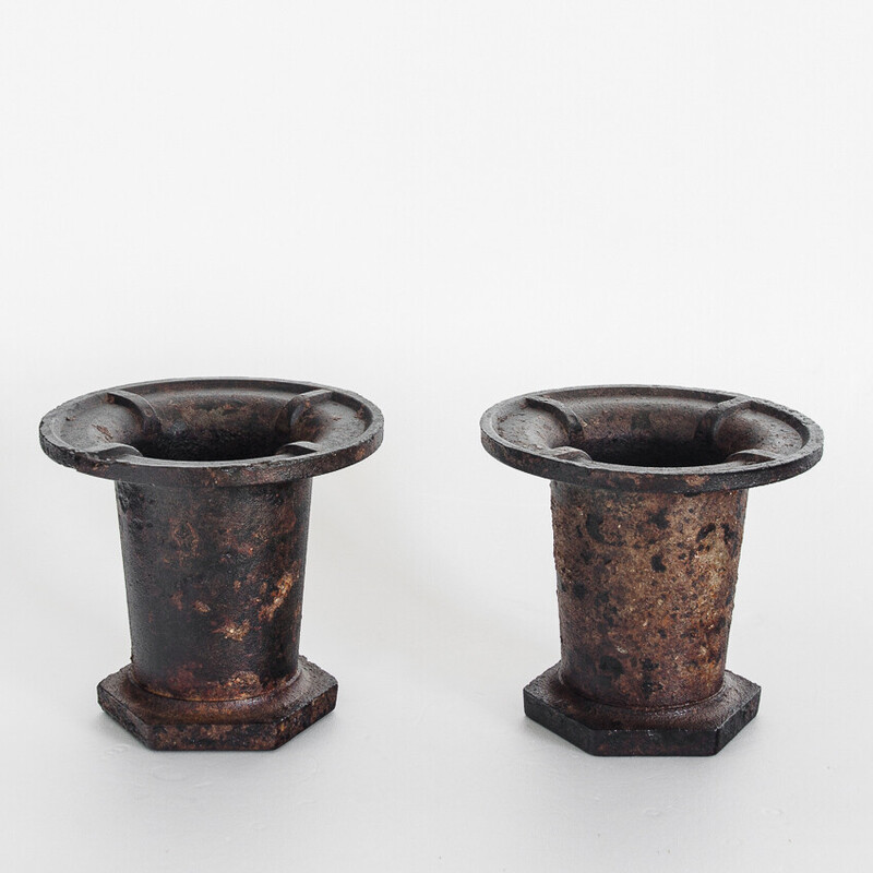 Pair of vintage cast iron industrial molds, France 1940-1950