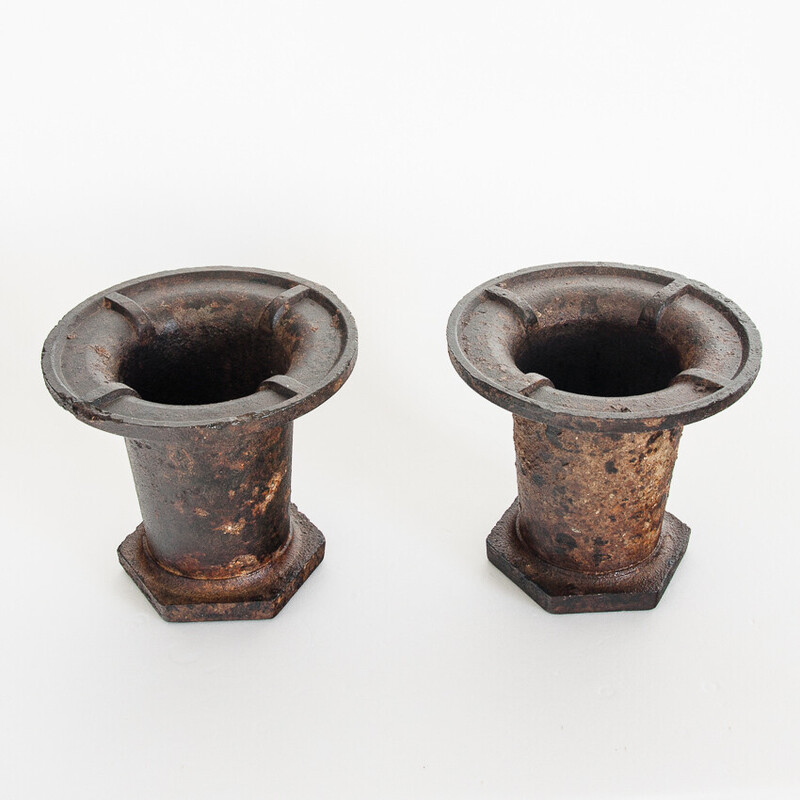 Pair of vintage cast iron industrial molds, France 1940-1950