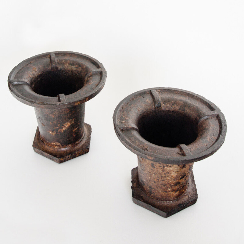 Pair of vintage cast iron industrial molds, France 1940-1950