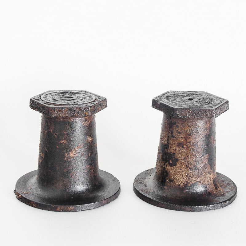 Pair of vintage cast iron industrial molds, France 1940-1950