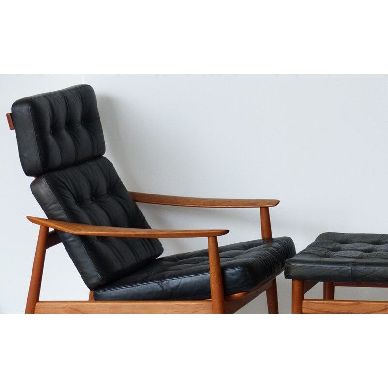 Armchair with its ottoman "FD 164", Arne VODDER - 1960s