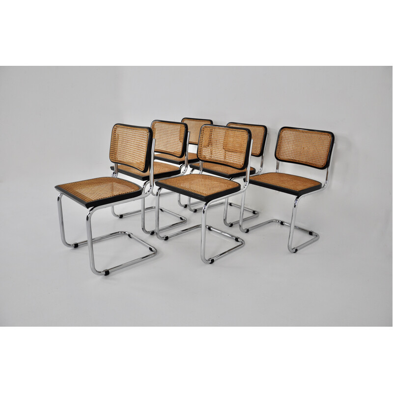 Conjunto de 6 cadeiras vintage B32 de Marcel Breuer