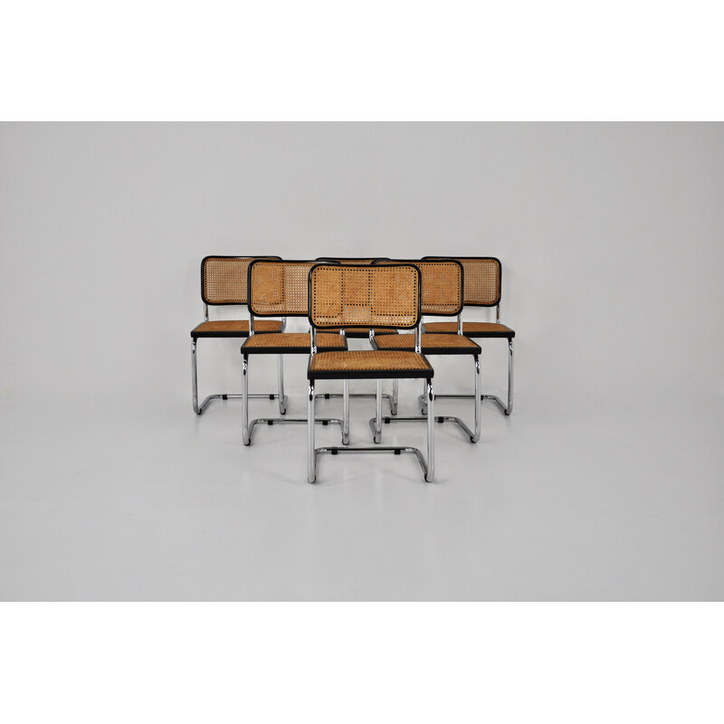 Conjunto de 6 cadeiras vintage B32 de Marcel Breuer