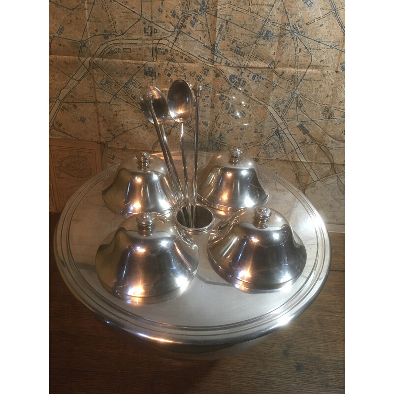Vintage silver plated ice display stand, 1980s