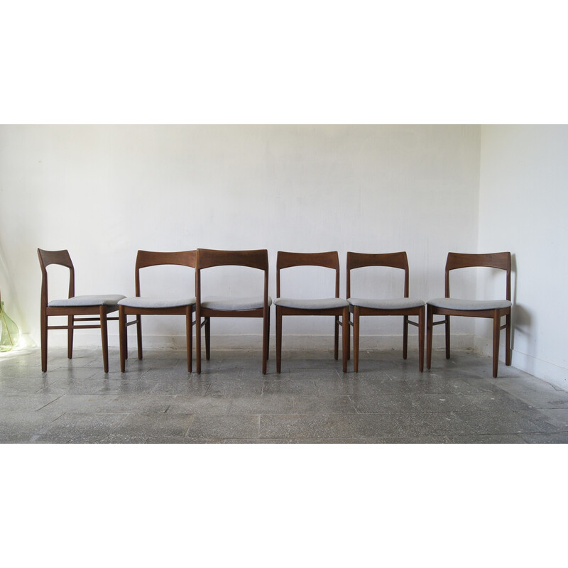 Set of 6 vintage teak Danish dining chairs by Henning Kjærnulf for Vejle Mobelfabrik, 1960s