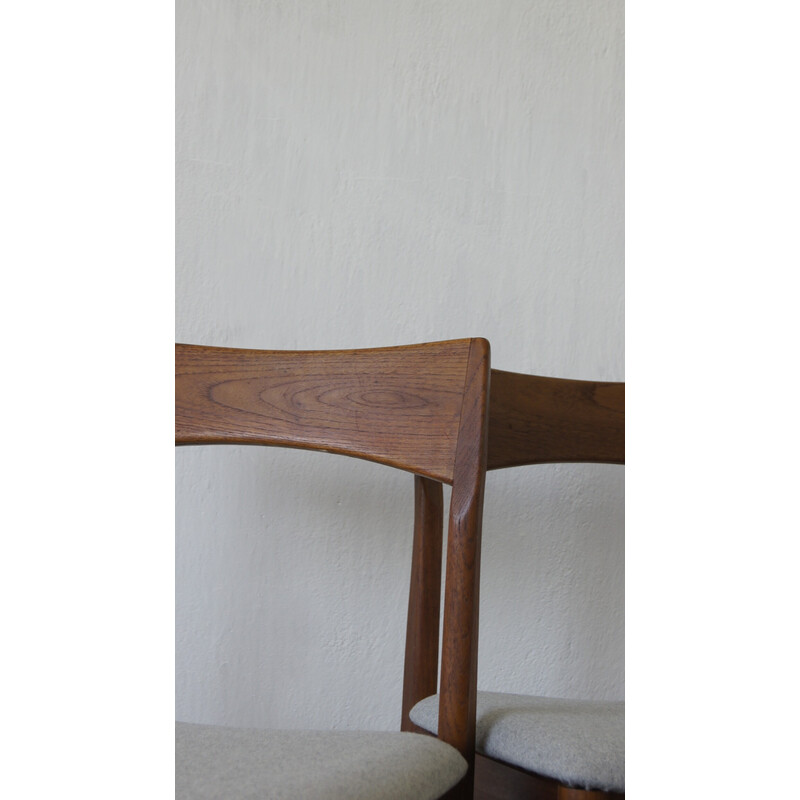 Set of 6 vintage teak Danish dining chairs by Henning Kjærnulf for Vejle Mobelfabrik, 1960s