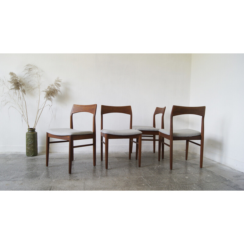 Set of 6 vintage teak Danish dining chairs by Henning Kjærnulf for Vejle Mobelfabrik, 1960s