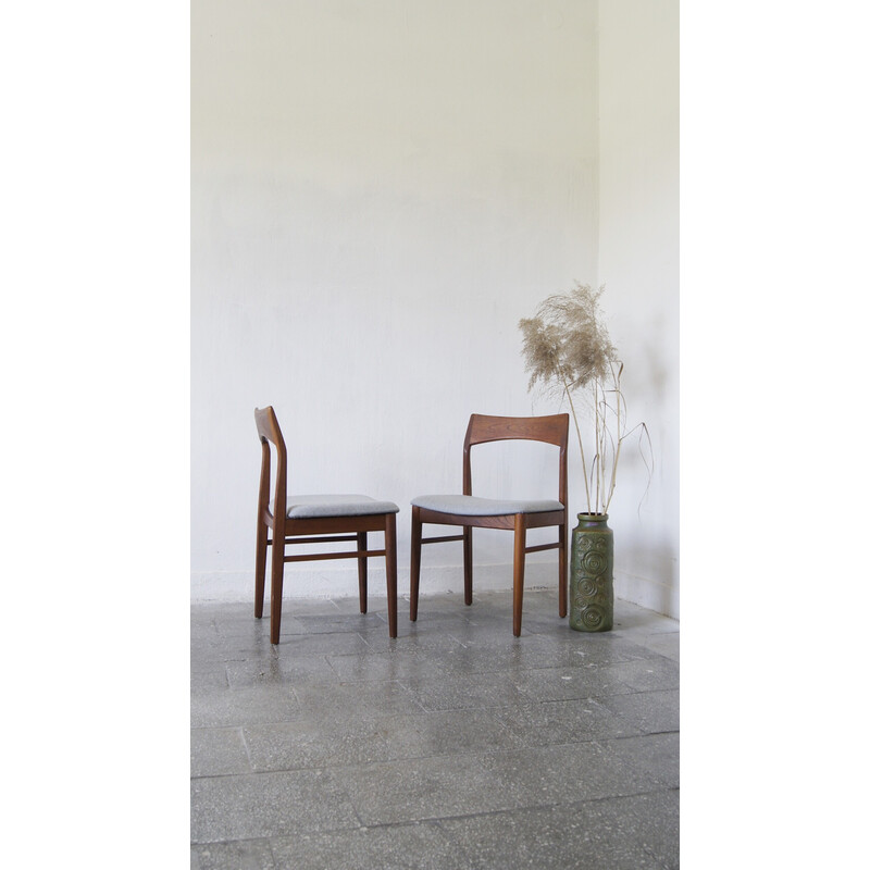 Set of 6 vintage teak Danish dining chairs by Henning Kjærnulf for Vejle Mobelfabrik, 1960s