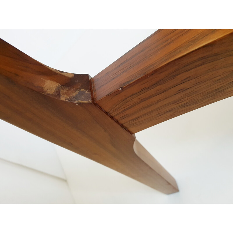 Christian Linnenberg Mobelfabrik rosewood and glass scandinavian coffee table, Sven ELLEKAER - 1960s