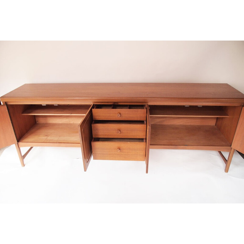 Long scandinavian teak sideboard with several storages - 1960s