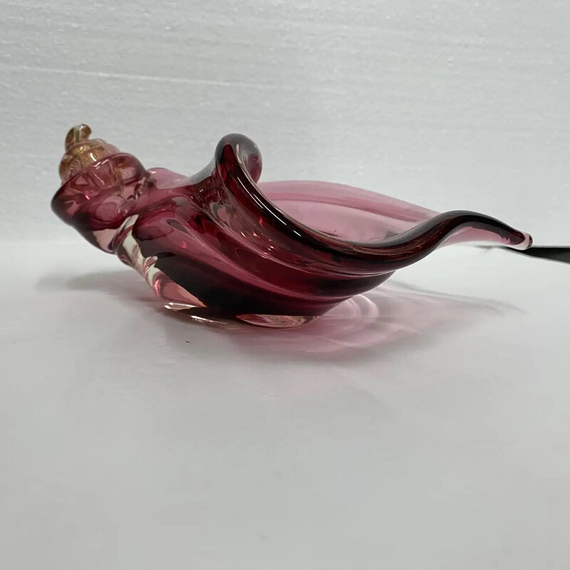 Mid-century purple and gold Murano glass Italian ashtray, 1970s