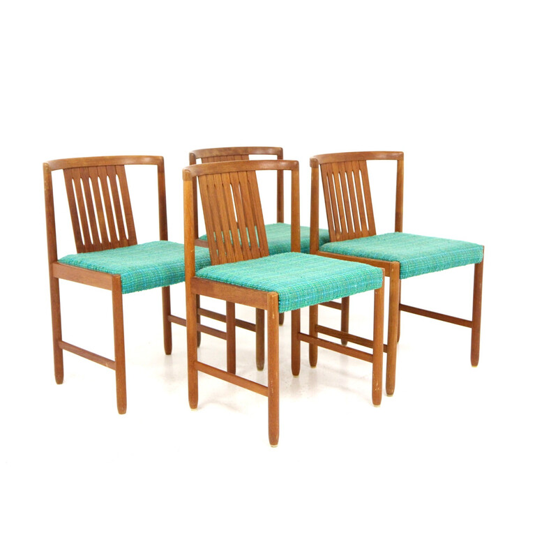 Conjunto de 4 cadeiras de teca vintage da Bertil Fridhagen para Bodafors, Suécia 1960