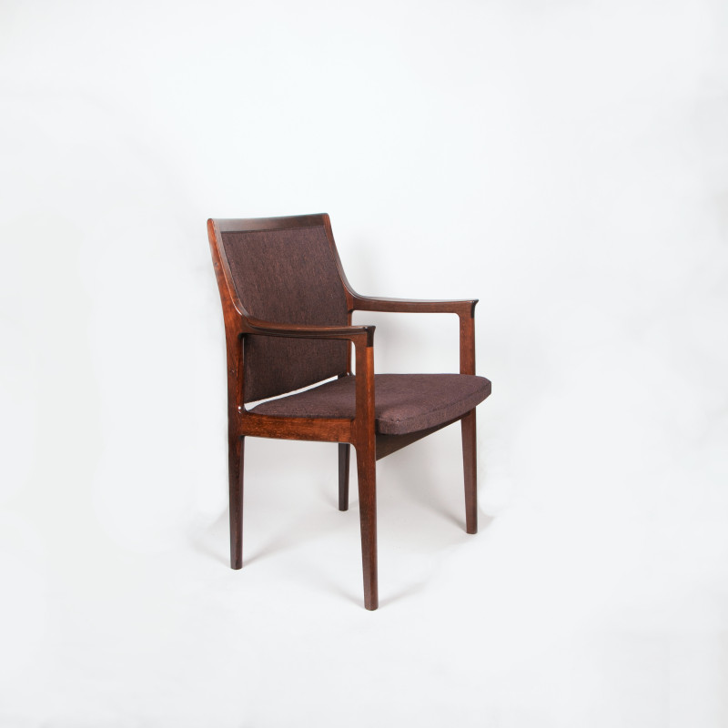 Vintage beechwood and wool upholstery armchair by Torbjørn Afdal for Bruksbo, Norway 1960s