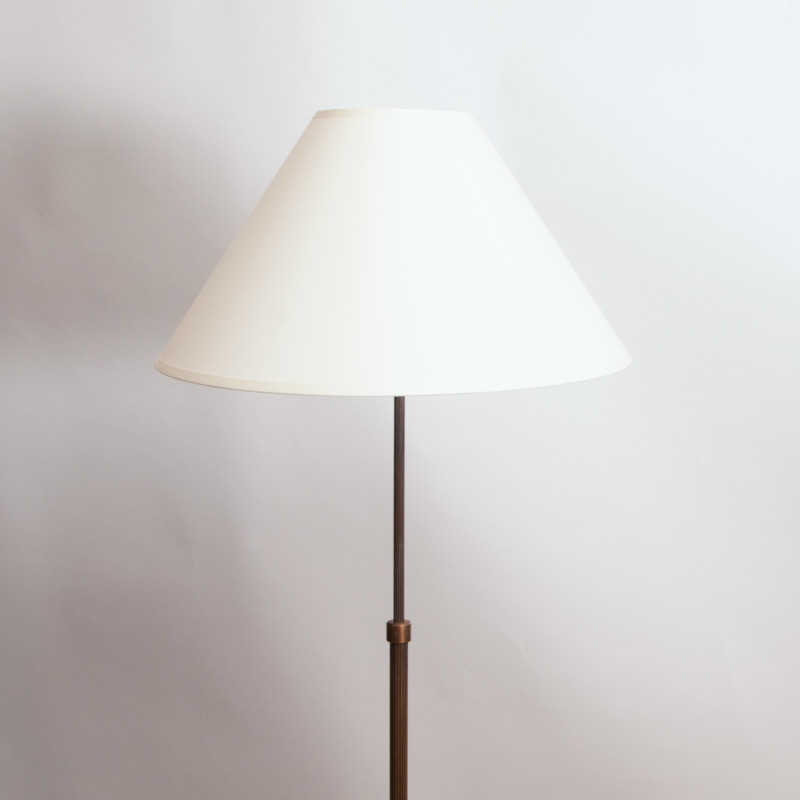 Vintage adjustable floor lamp with conical shade, Denmark 1950s