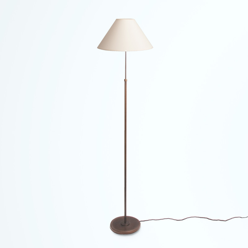 Vintage adjustable floor lamp with conical shade, Denmark 1950s