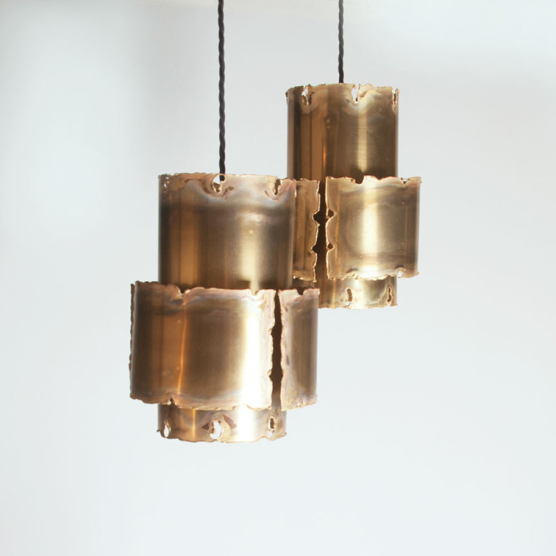 Pareja de lámparas colgantes vintage de Svend Aage Holm Sørensen, Dinamarca años 60