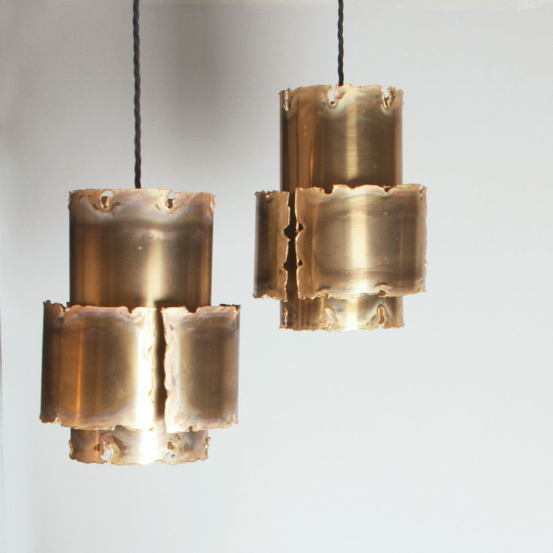 Pair of vintage pendant lamps by Svend Aage Holm Sørensen, Denmark 1960s