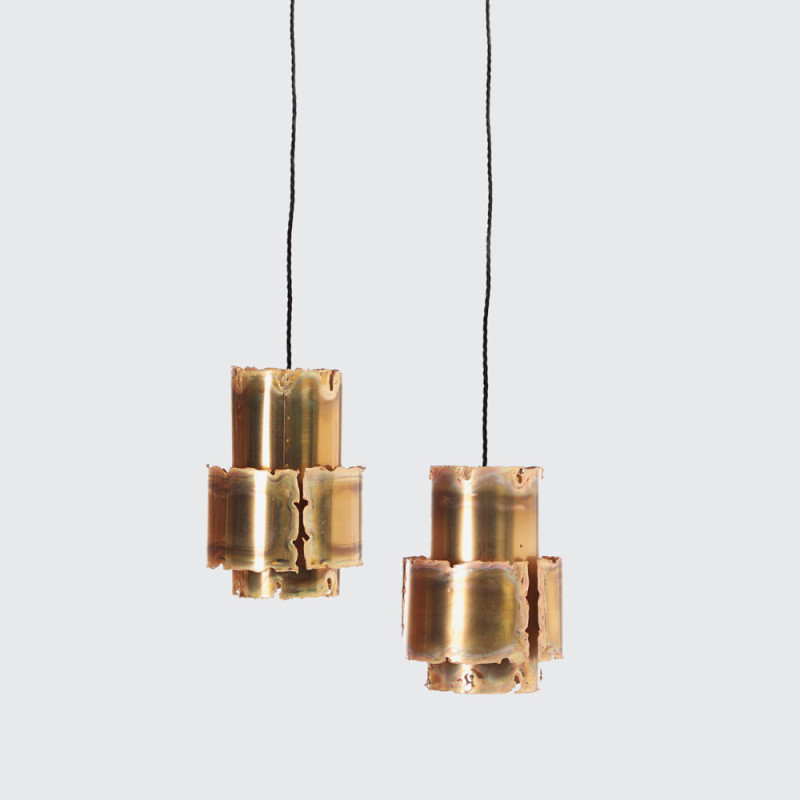 Pair of vintage pendant lamps by Svend Aage Holm Sørensen, Denmark 1960s