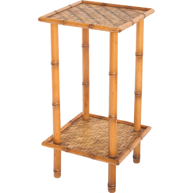 Vintage cane side table, France 1960